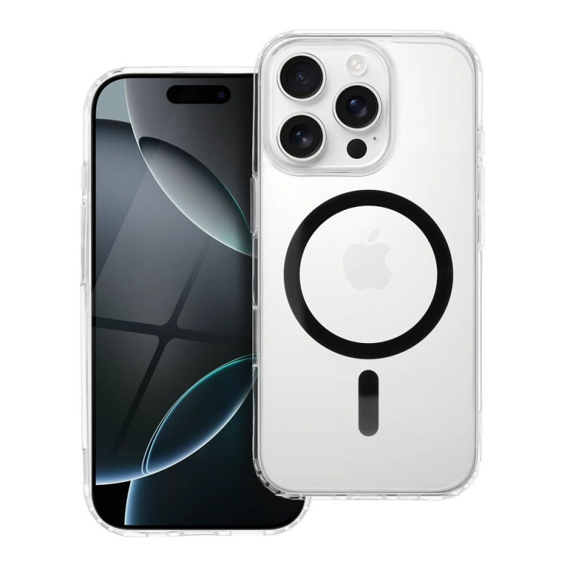 Drop Glue Colorful Ring Mag Czarny Etui do SAMSUNG S25 ULTRA Transparentny