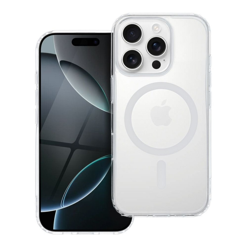 Drop Glue Colorful Ring Mag Biały Etui do SAMSUNG S25 ULTRA Transparentny