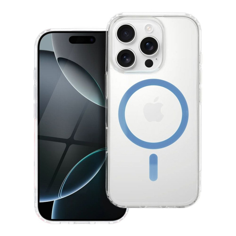 Drop Glue Colorful Ring Mag Jasno Niebieski Etui do SAMSUNG S25 ULTRA Transparentny