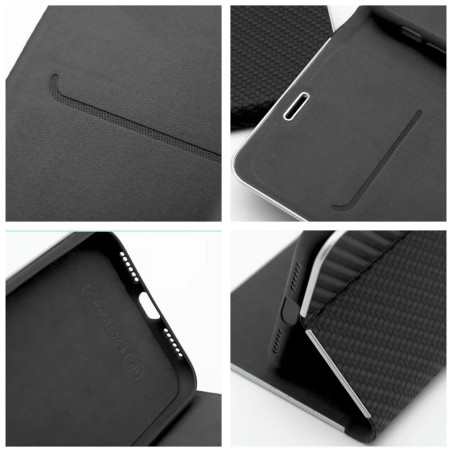 LUNA Book Carbon Etui do SAMSUNG S25 Edge czarny